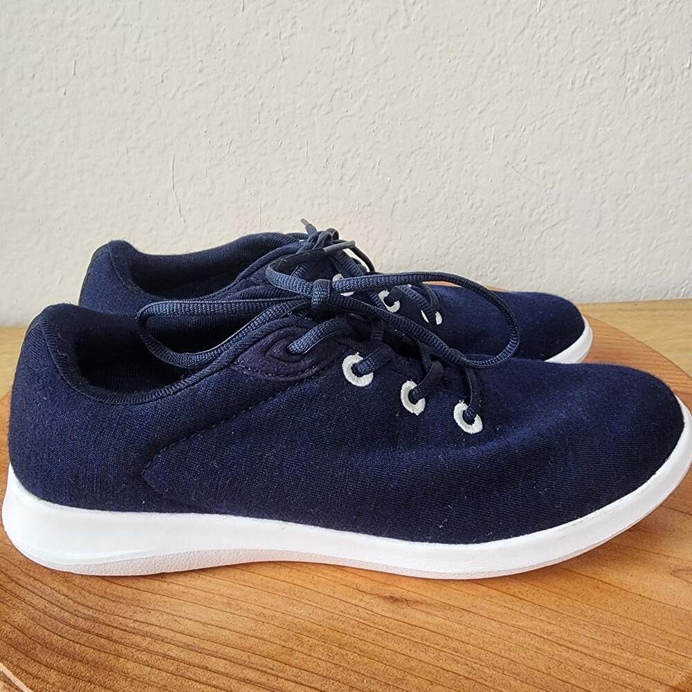 Merinos Shoes Womens Size 8 Navy Blue Wool Knit Comfort Walking Sneakers NWOT